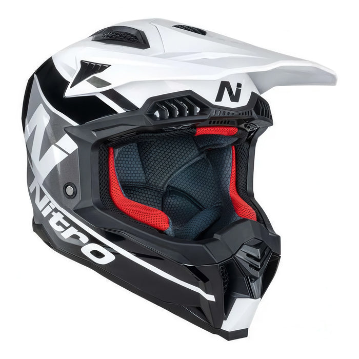 NITRO 710 Onyx Adult MX Helmet  - White/Gun/Black