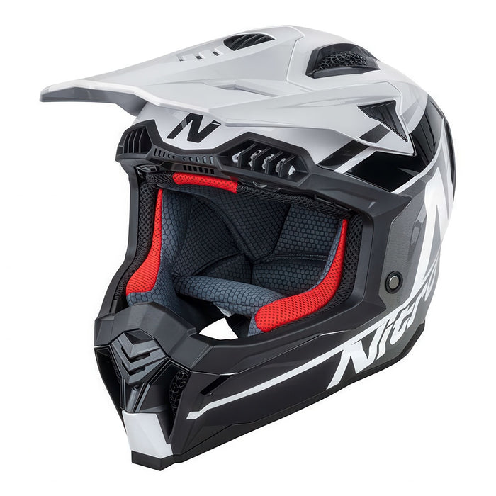 NITRO 710 Onyx Adult MX Helmet  - White/Gun/Black