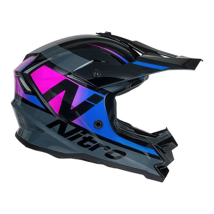 *NITRO 710 Youth MX Helmet - Black/Pink/Blue