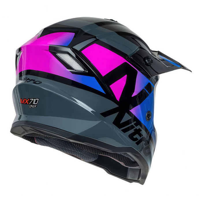 *NITRO 710 Youth MX Helmet - Black/Pink/Blue