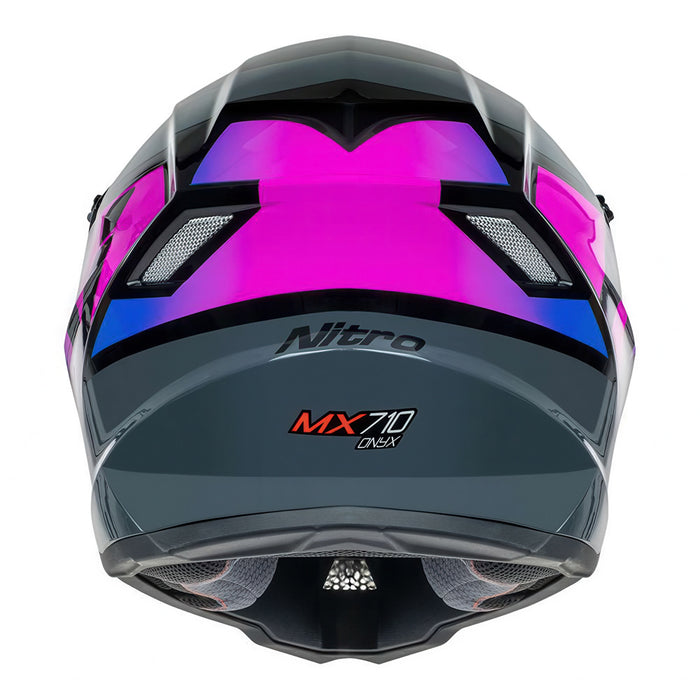 *NITRO 710 Youth MX Helmet - Black/Pink/Blue