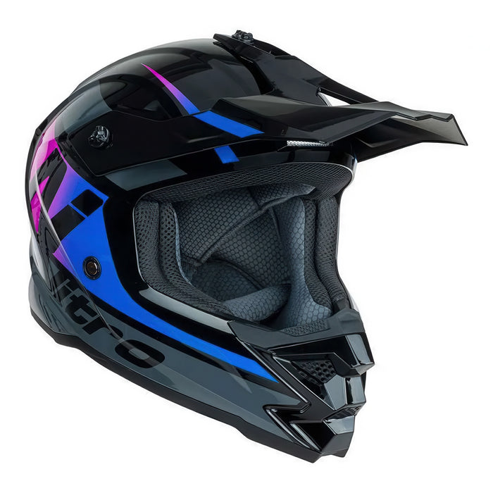 *NITRO 710 Youth MX Helmet - Black/Pink/Blue