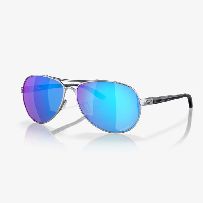 OAKLEY Feedback Sunglasses - Polished Chrome w PRIZM Sapphire Polarized Lens