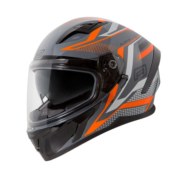 RJAYS APEX III Ignite Road Helmet (with inner visor) - Grey/Orange