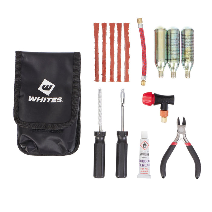 **Whites Puncture Repair Kit - Compact (Seals, CO2, Tools, Glue, Bag)