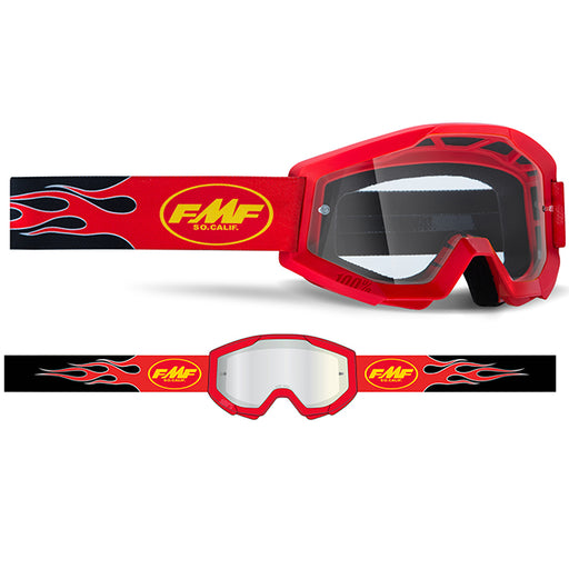 Goggle; Motocross goggles; MX Goggles; Helmets goggles; Snow goggles; MX Gear; Off-Road; Mounting Bike; Cycling; push bikes; Red; Clear Visor; sports riding gear; FMF; FMF Gear;