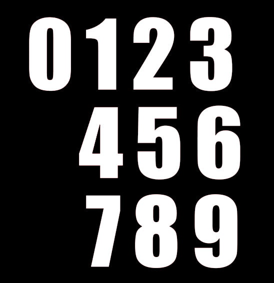 Racing Number Stickers - White (comes with 3 stickers) — FORZA